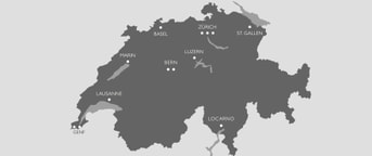 Karte mit Schweizer Globus Standorten Karte mit Schweizer Globus Standorten